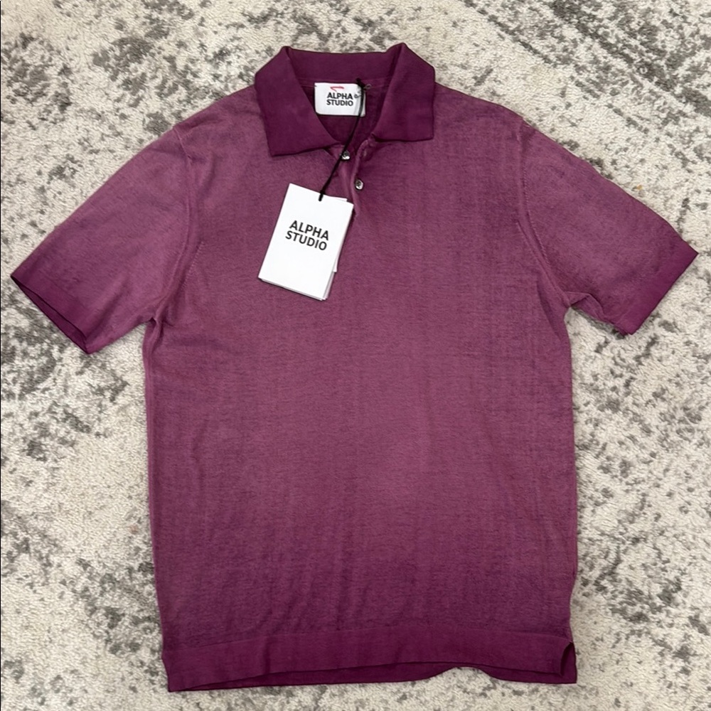 Alpha Studio Men's Purple Polo Shirt